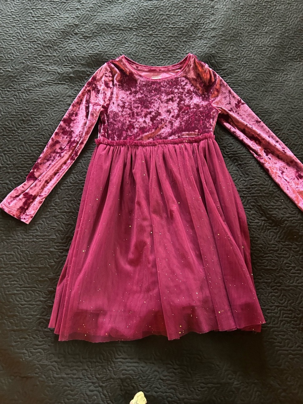 jumping beans Velvet & Tulle Dress in Magenta